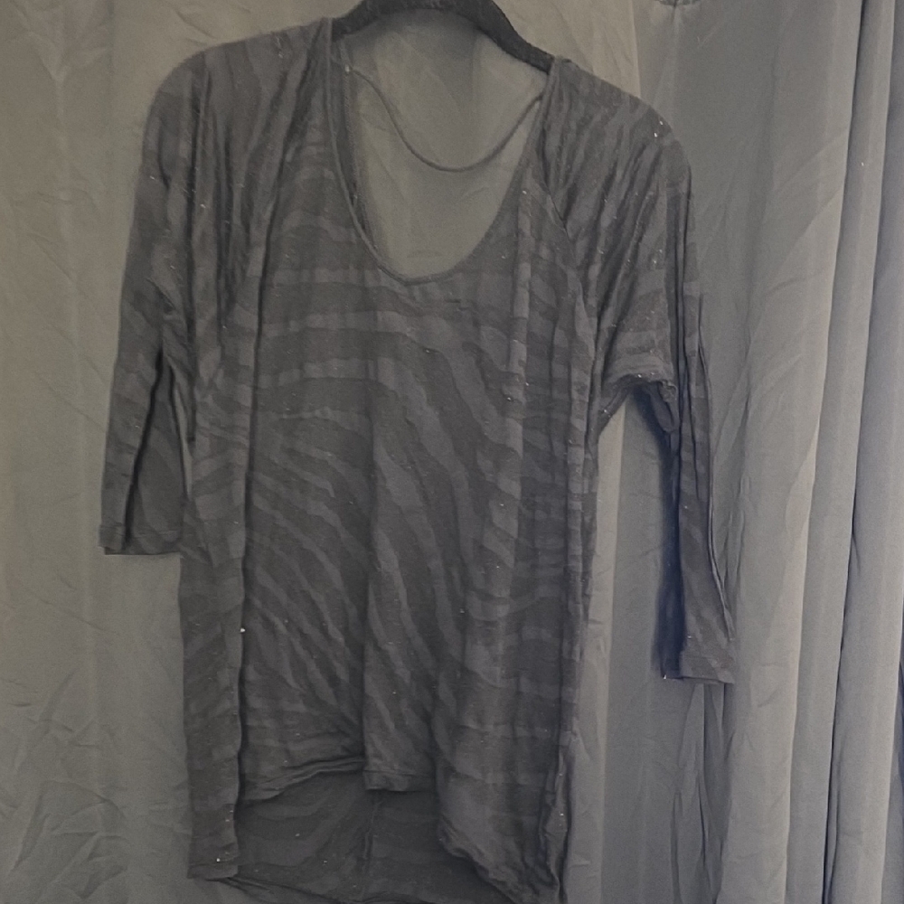 Express Black Zebra Print Sheer Tunic Top